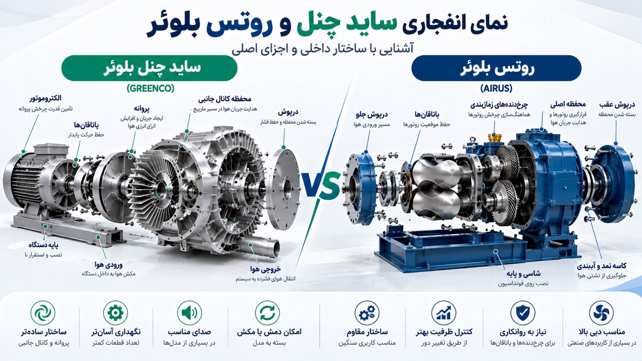 ساید چنل و بلوئر نمای انفجاری