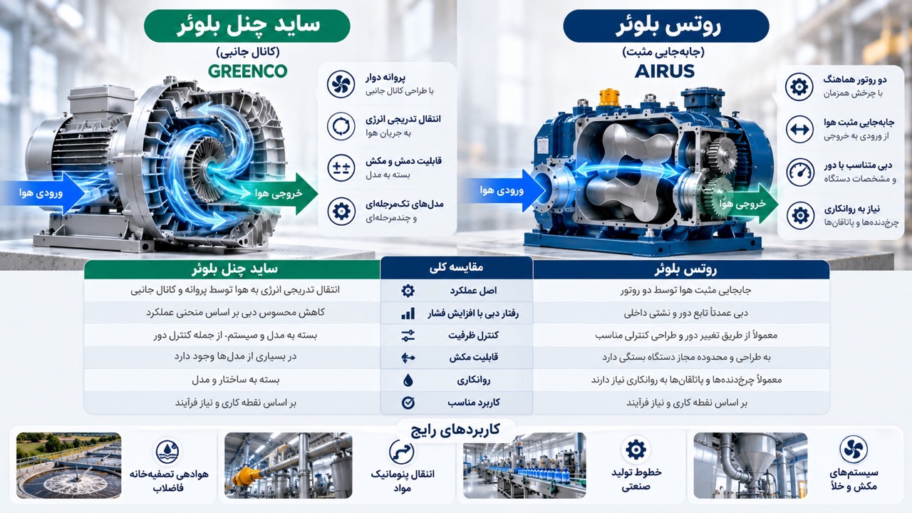 تفاوت ساید چنل و روتس بلوئر